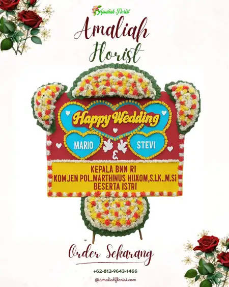 Papan Bunga Pernikahan Marga Mulya